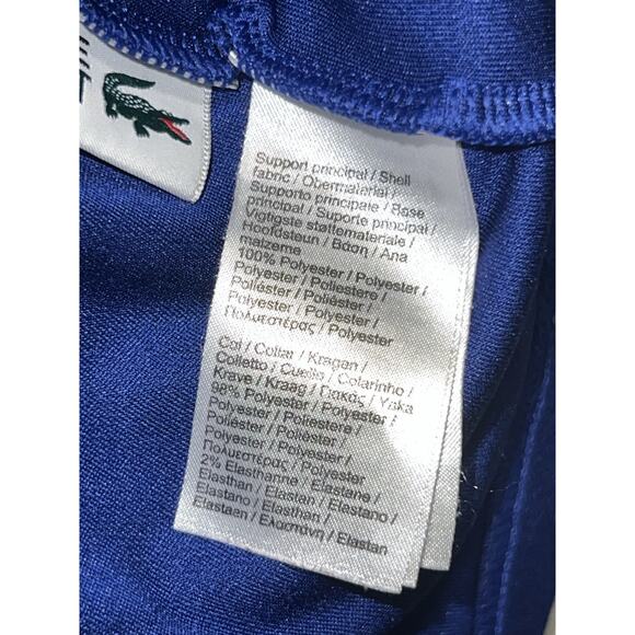 Lacoste Sport Polo Shirt Mens Medium Black Blue Colorblock Performance Flex Golf - Picture 8 of 8